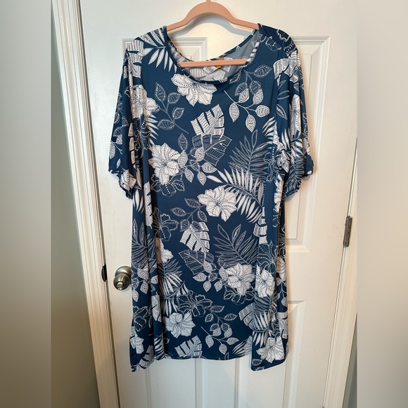 Ruby Rd. Dresses & Skirts - Navy Tropical Dress